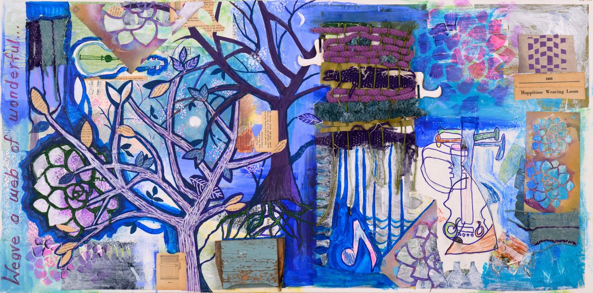 Impressionistic Abstract Painting By Eliry Arts, 48 X 24, Weave A Web Of Wonderful, Original Artwork