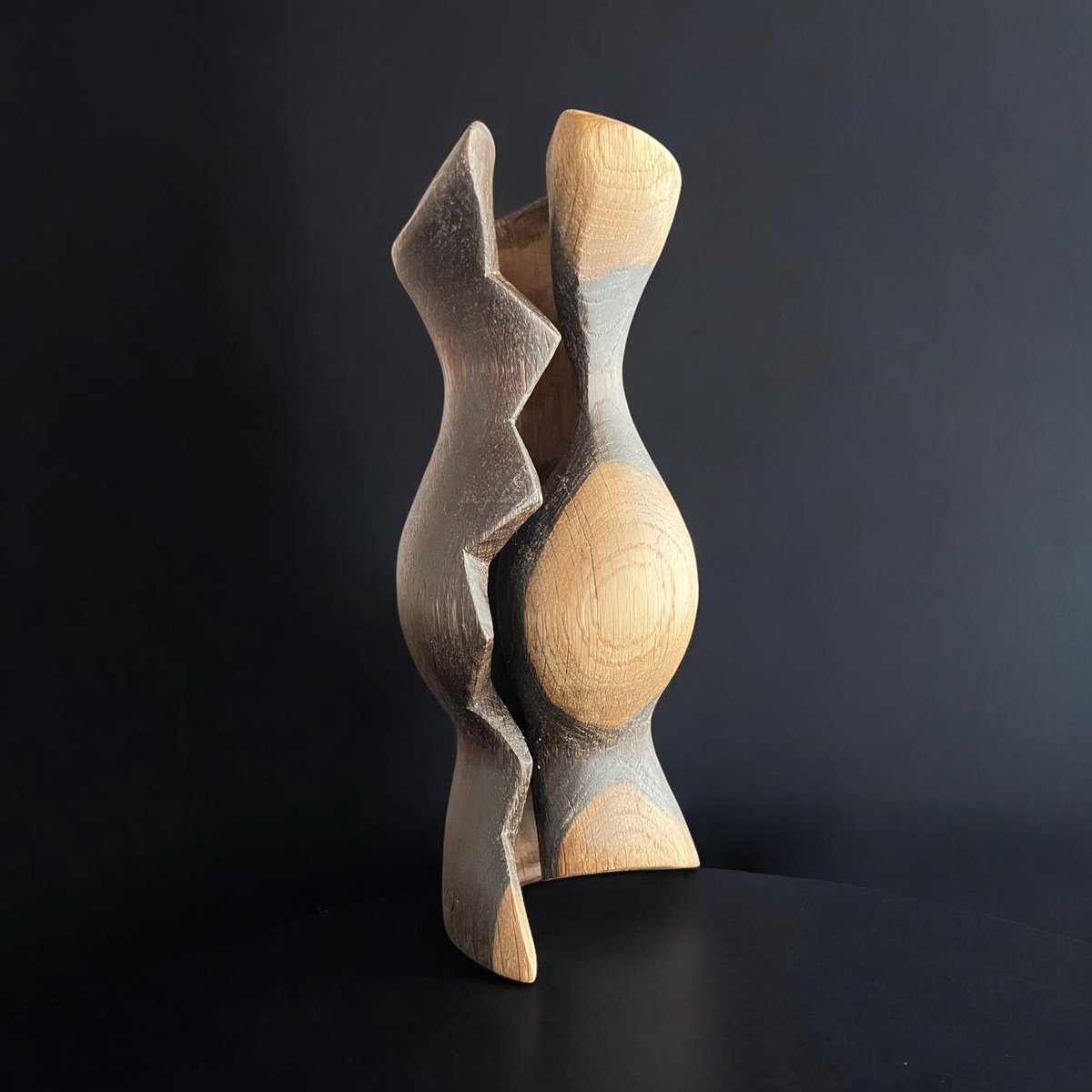 Organic Abstract Wood Sculpture By Roland Kopfer, 4 X 10", Capsule 1141, Original Artwork