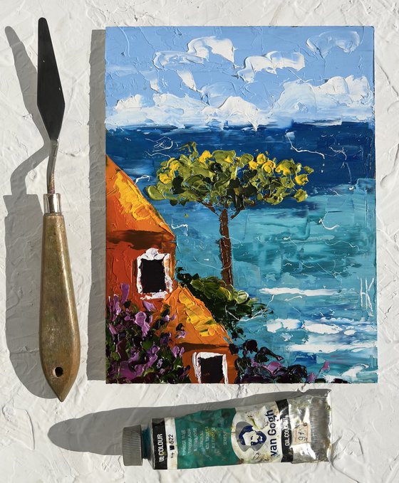 Amalfi Coast Positano original oil painting