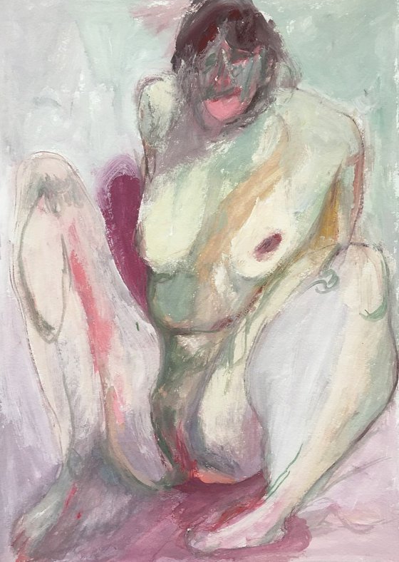 Naked sad woman 3