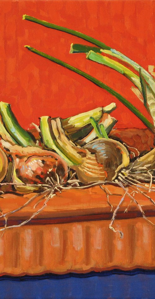 Onions in a Terracotta Planter by Richard Gibson