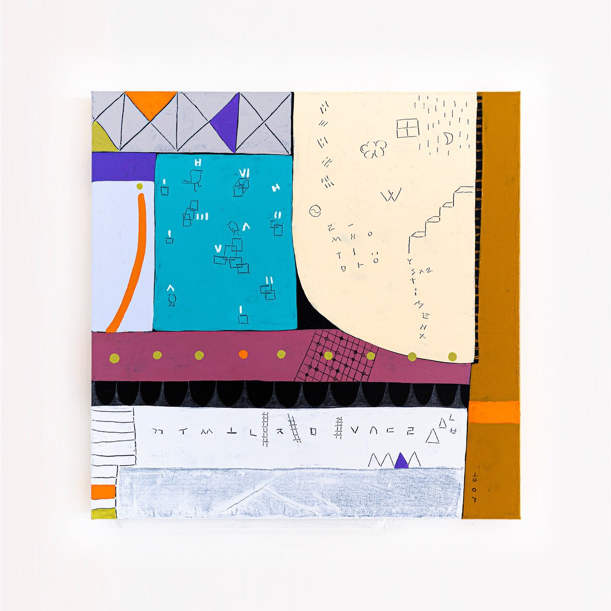 Abstract Acrylic Painting By Hyunah Kim, 24 X 24, Not A Math Ii, Original Artwork