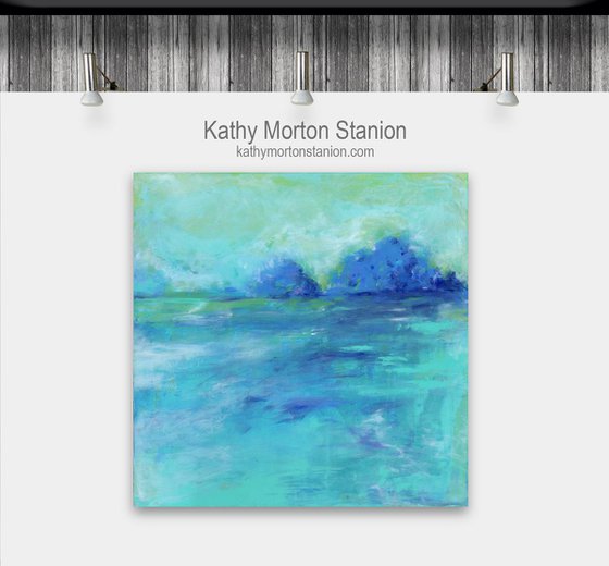 A Tranquil Journey 2 - Minimal Serene Landscape Abstract Painting by Kathy Morton Stanion