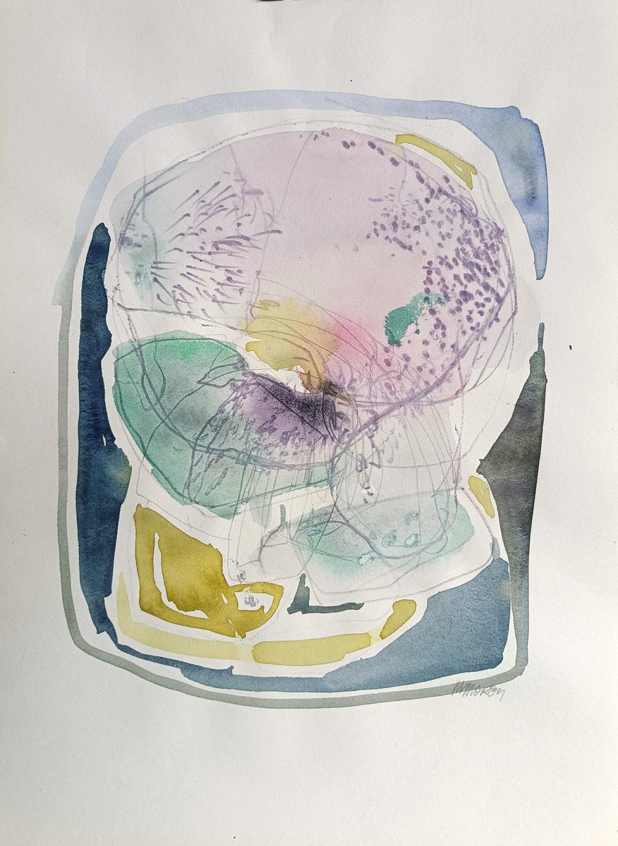 Surrealistic Botanical Watercolour By Magdalena Morey, 11 X 17", Blossom Keepers 8, Original Artwork