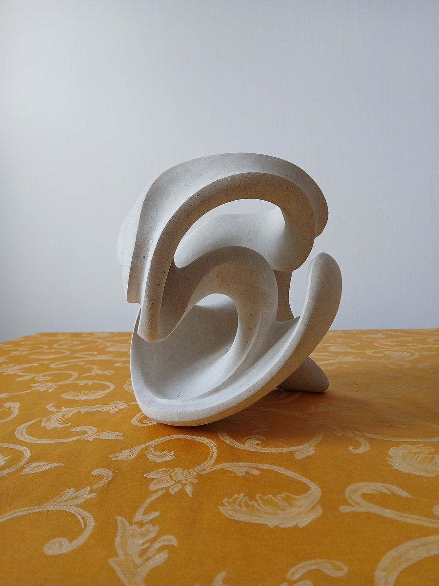 Abstract Stone Sculpture By Massimiliano Capraro, 10 X 10", Emptyness, Original Artwork