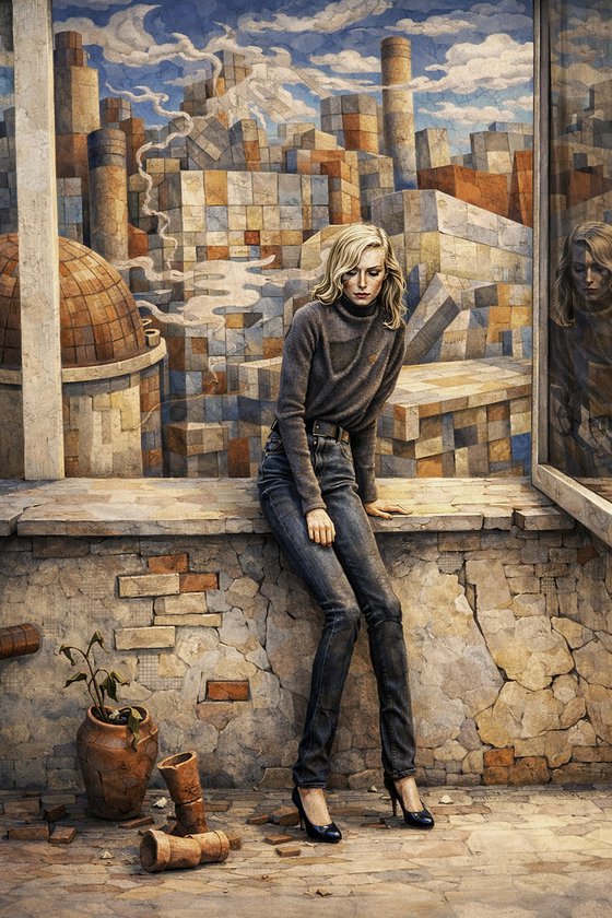 Girl near the window