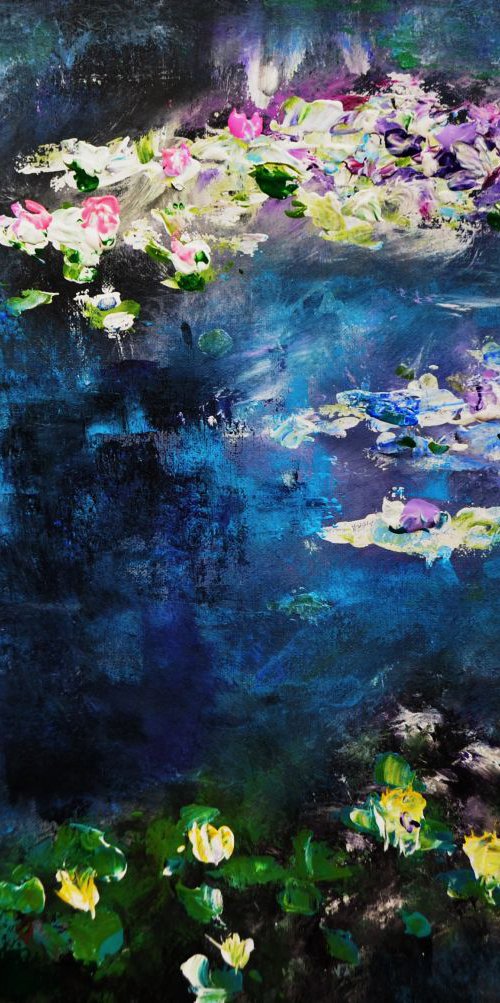 Landscape Waterlilies dance "Monet's pond" by Henrieta Angel