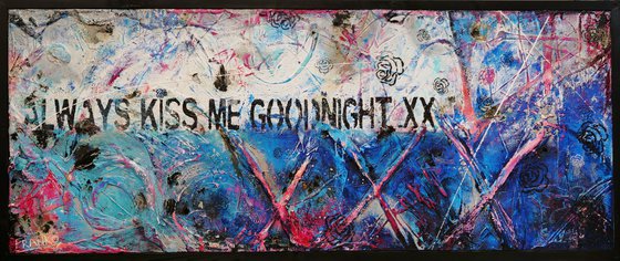 Always Kissing Blue 200cm x 80cm Blue Urban Pop Art