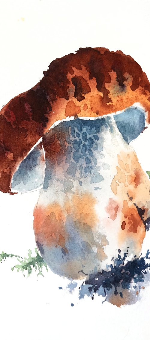 "Mushroom" watercolor illustration by Ksenia Selianko