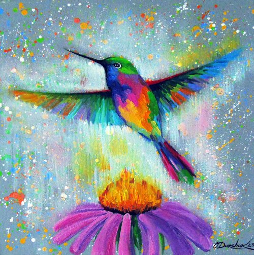 Hummingbird in flight by Olha Darchuk