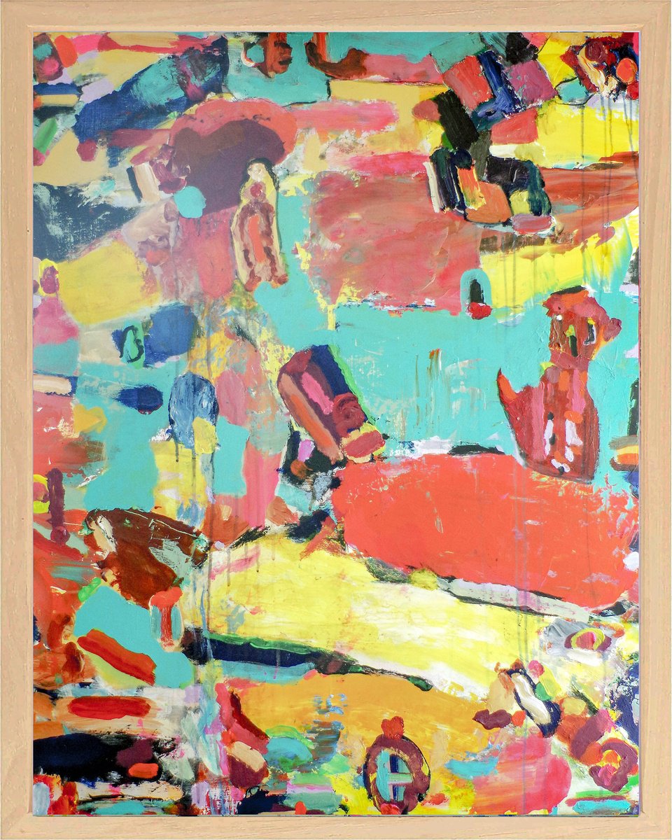 Organic Abstract Acrylic Painting By Geert Lemmers Fpa, 33 X 41, In The Land Of My Mothersii, Original Artwork