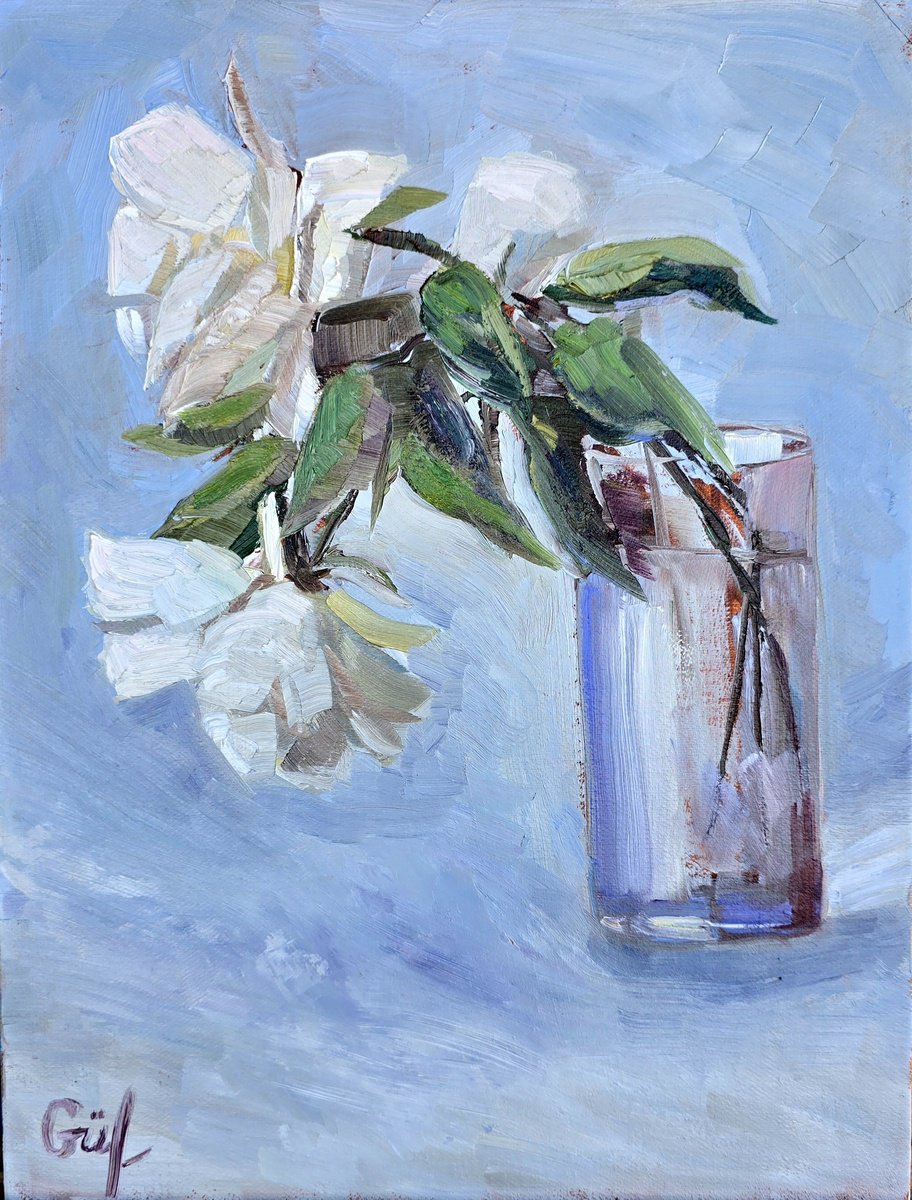 White Blossom By Gulshaba Abbasova, 12 X 16, Artwork For Sale On Artfinder