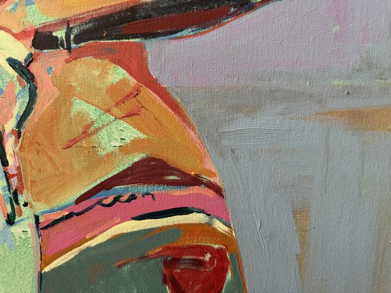 Girl with wide brim hat
