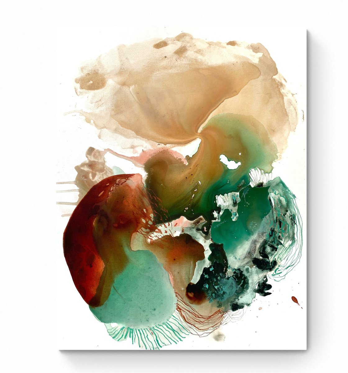 Abstract Painting By Cristina Dalla Valentina, 28 X 35, Inner Space 5, Original Artwork