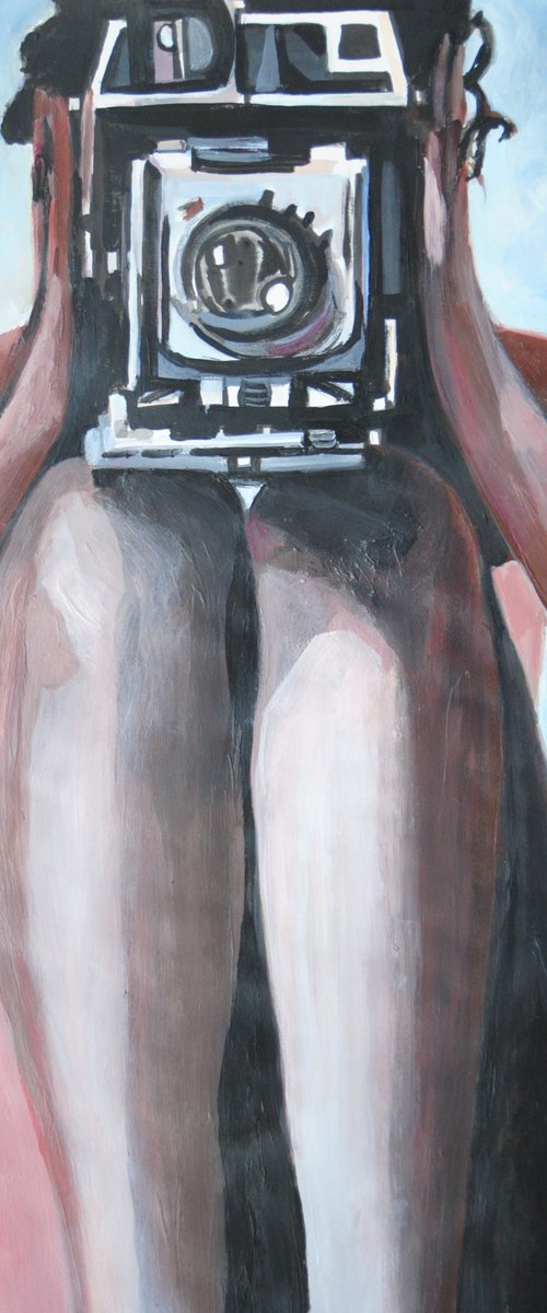 Nude with camera / 70 x 50 cm by Alexandra Djokic