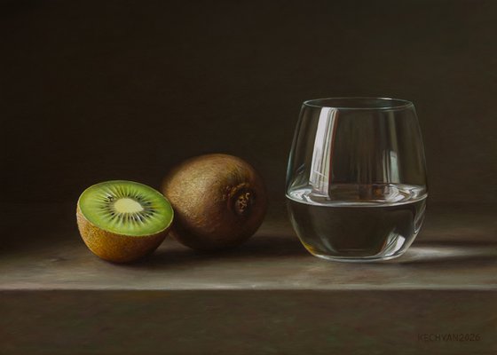 Kiwifruit with a Glass