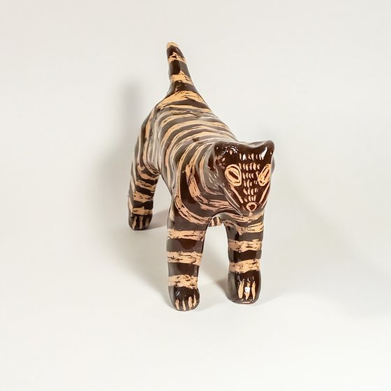 Ceramic sculpture Tiger 14х8.5х5 cm