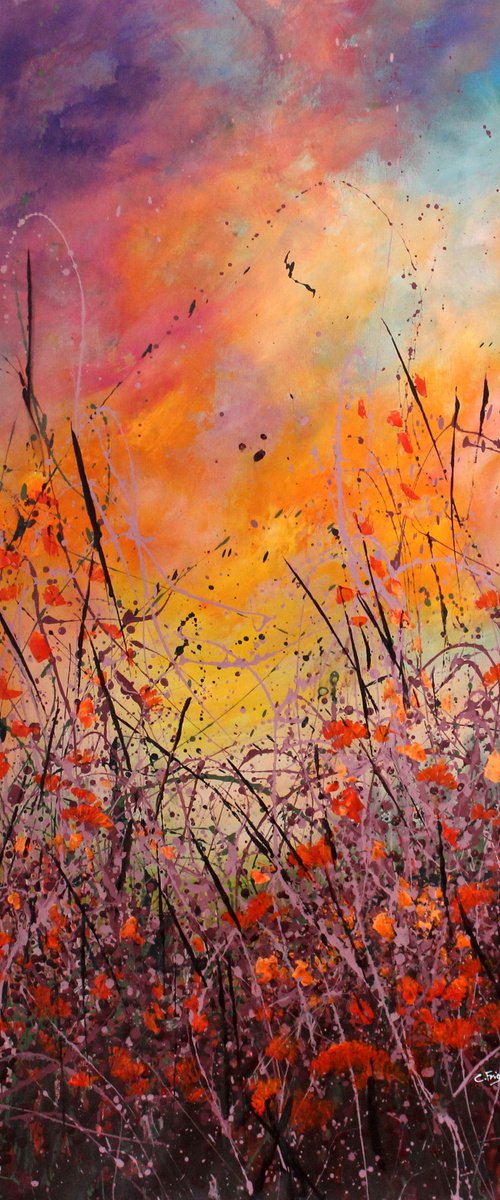 The Flame # 1  -  Original floral landscape by Cecilia Frigati