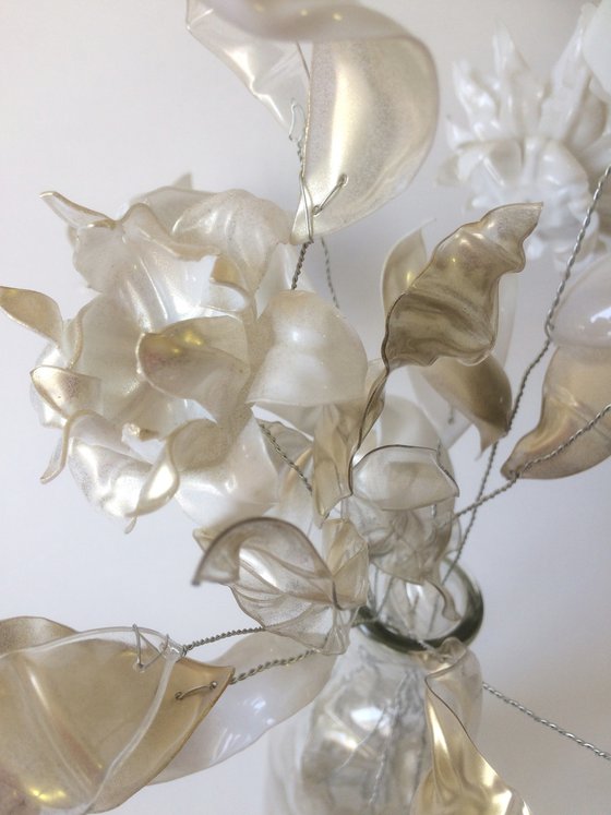 Moon flowers - upcycling art