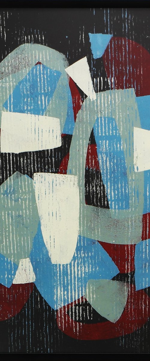 Fractured Black 1 - Incl Frame - Art on paper - A3 - 31x43CM - Ronald Hunter 27S by Ronald Hunter