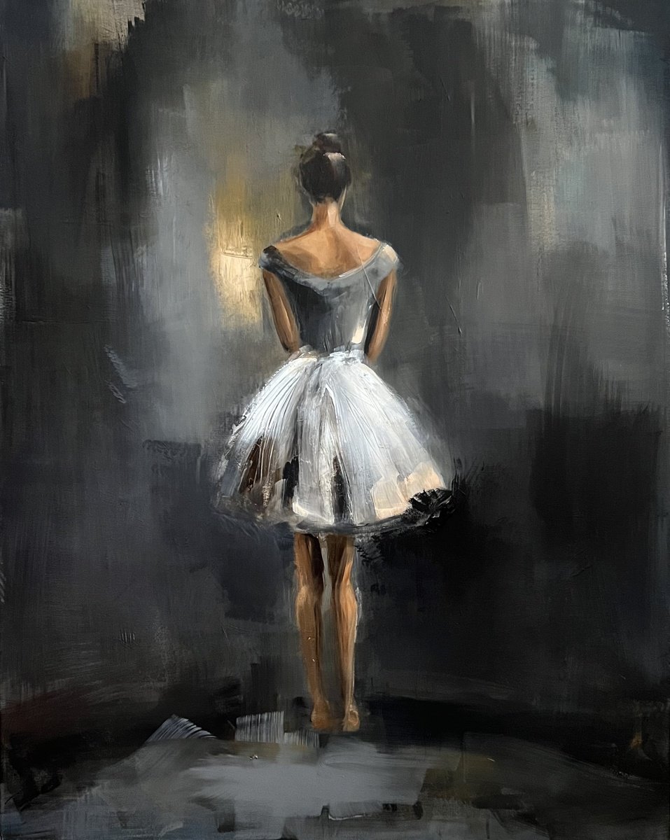 Expressive Portrait Acrylic Painting By Tamara Andjus, 31 X 39", Silence, Original Artwork