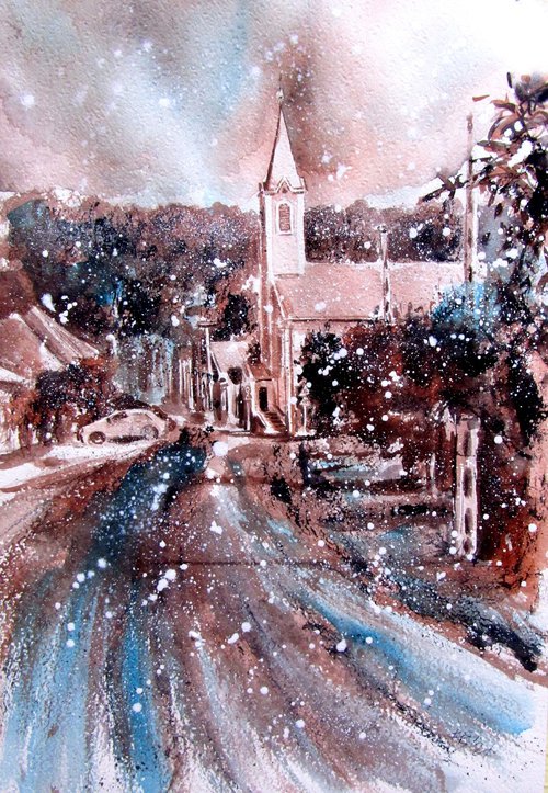My village at snowfall by Kovács Anna Brigitta