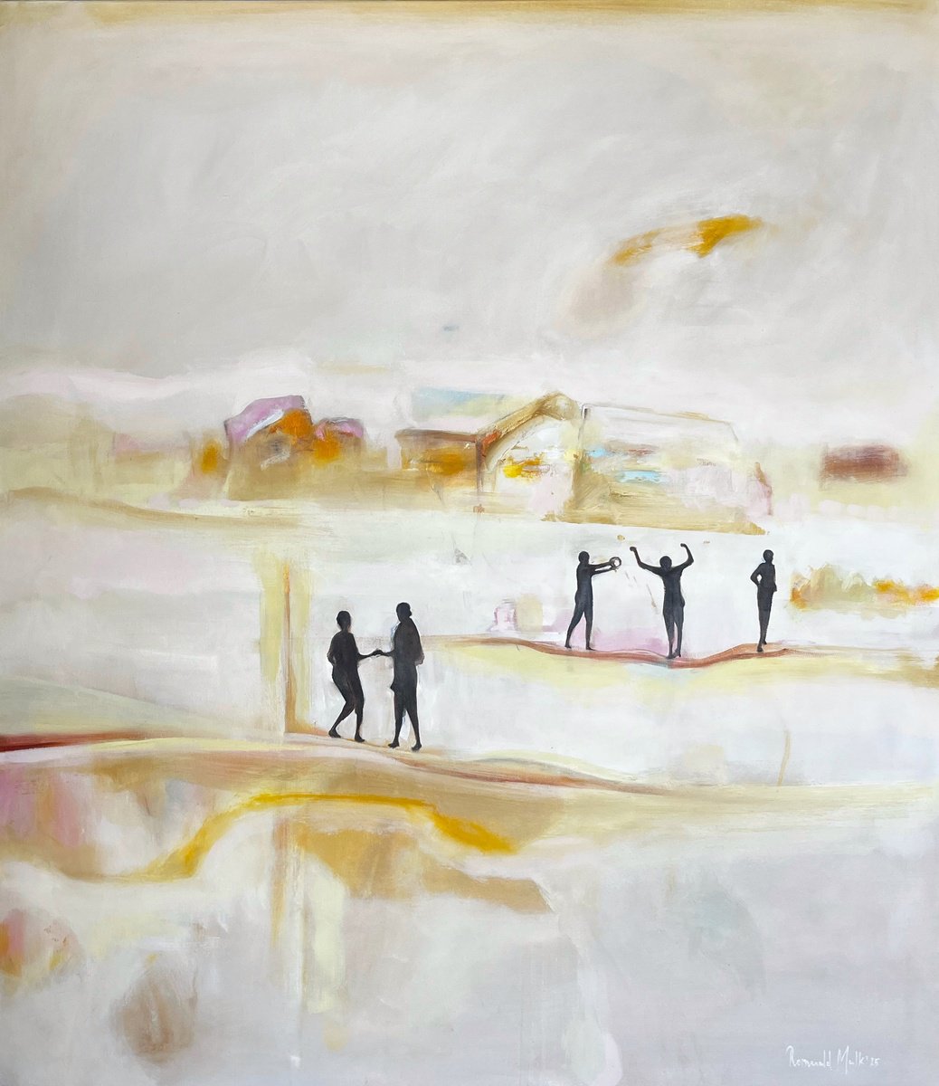 Abstract Landscape Oil Painting By Romuald Mulk Musiolik, 35 X 39", Warto, Original Artwork