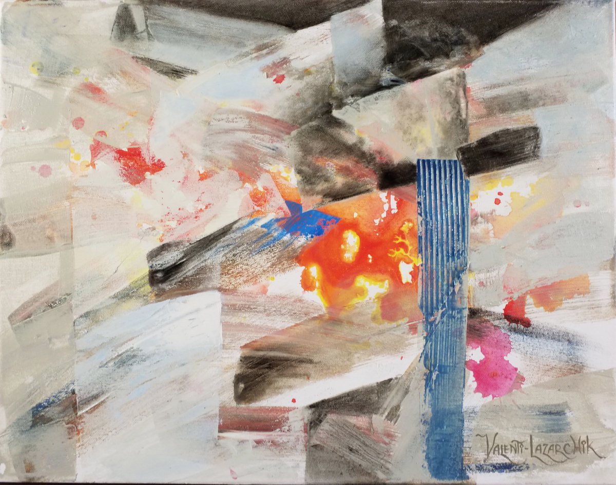 Organic Abstract Painting By Gina Valenti-Lazarchik, 18 X 14, Jericho #3, Original Artwork