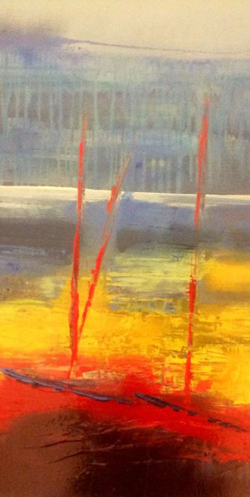 Boats on the bank by Linda Collins Lamb