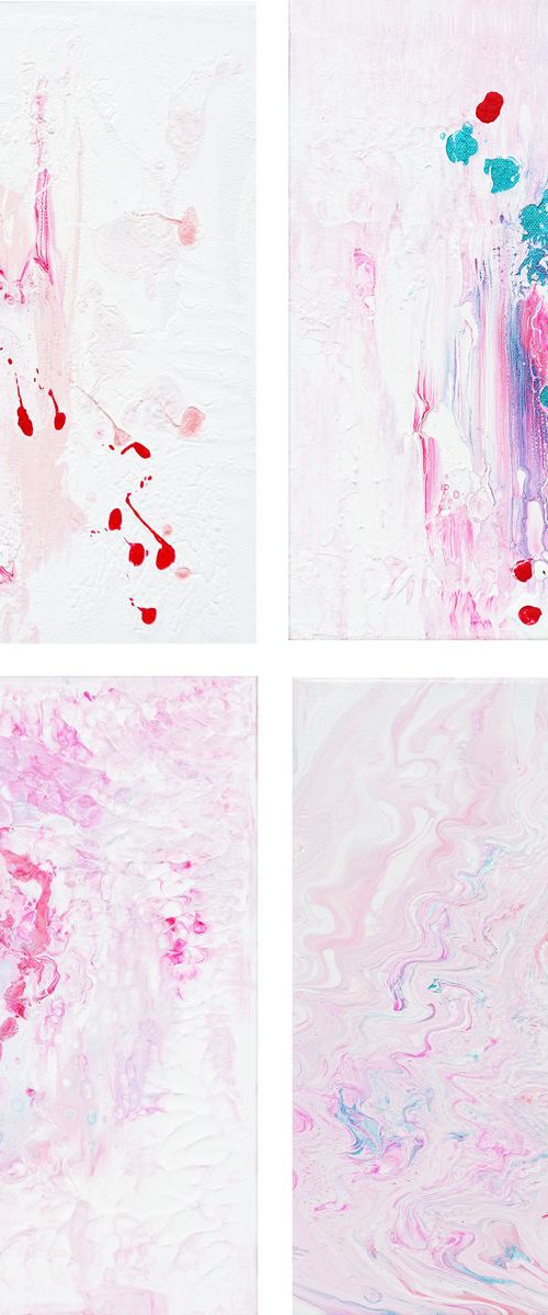 Marbles and Meadows-Pink ~50x50cm (4x12x12in) by jelena b
