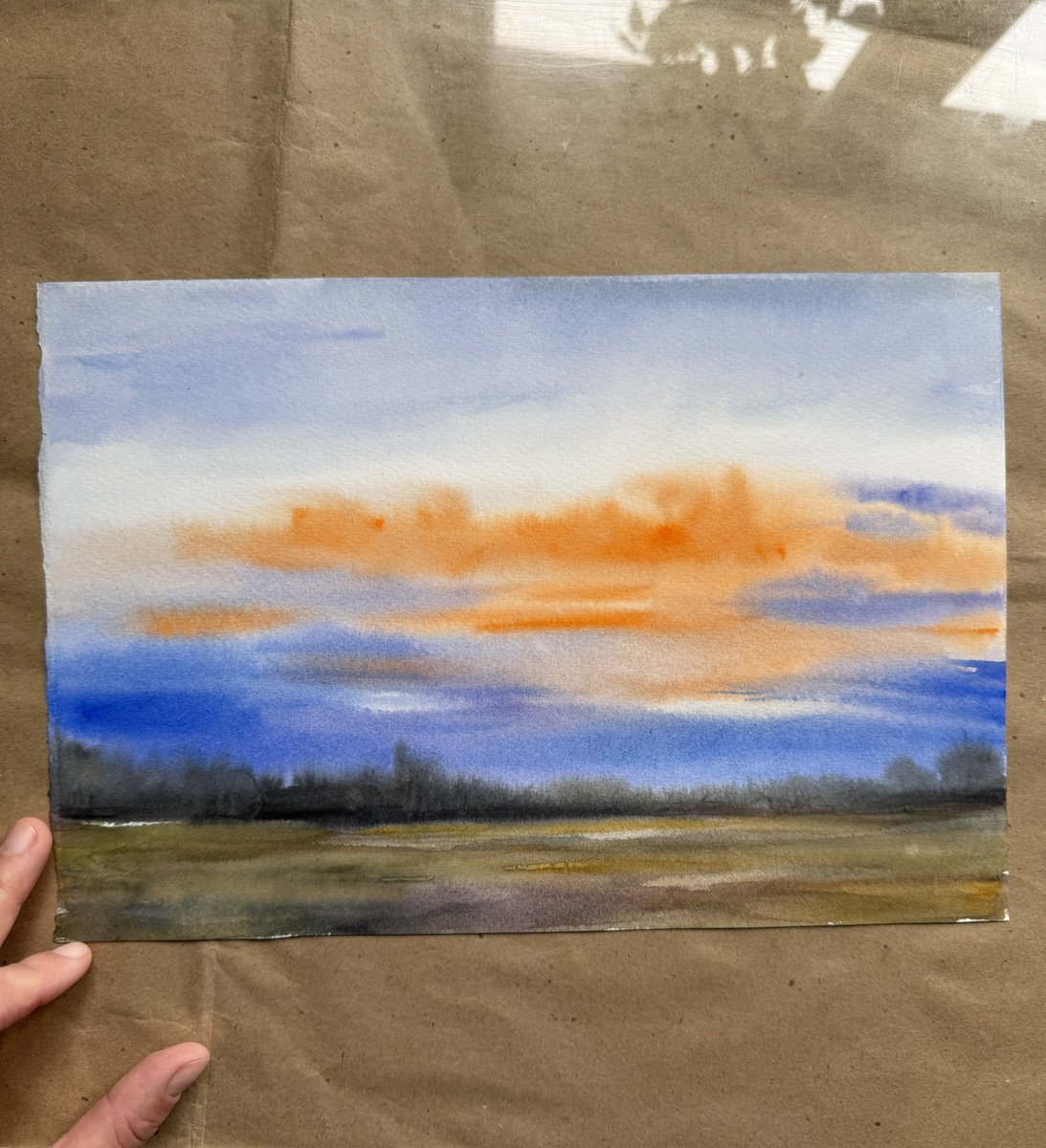 Impressionistic Watercolour , Evening By Anna Lyashenko, 11 X 7, Artwork For Sale On Artfinder