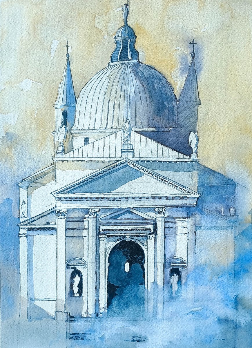 Impressionistic Painting , Chiesa Del Redentore By Flavio Furlan, 11 X 15, Artwork For Sale On Artfinder