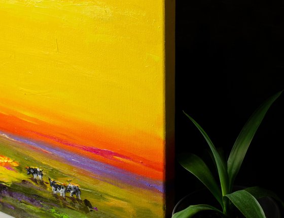 Chromatic Sunset — Golden Field Glow