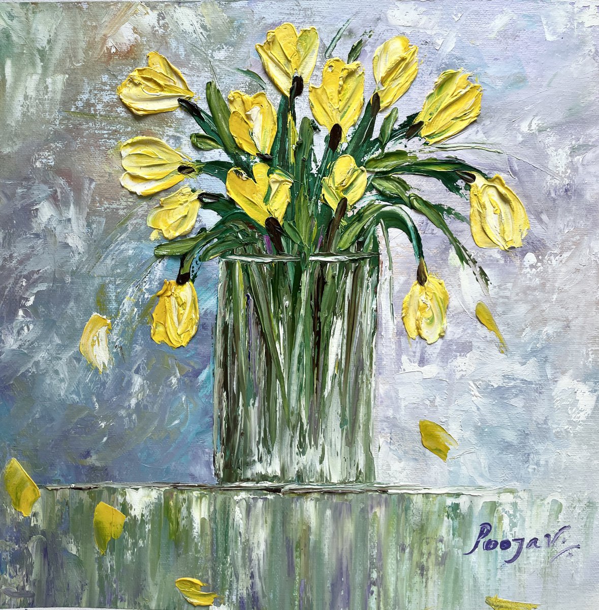 Bound to Bloom - Yellow Tulips by Pooja Verma