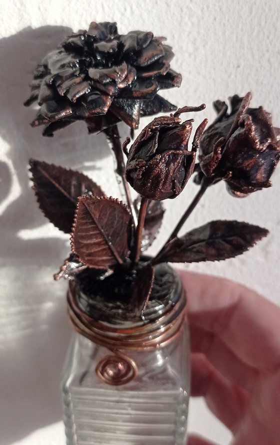 copper sculpture "three ages"