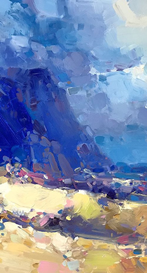 Seashore, Original oil painting, Handmade artwork, One of a kind by Vahe Yeremyan