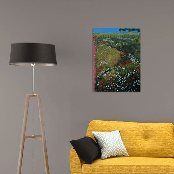 'Wildflowers growing along the edge of a pathway, Fife'