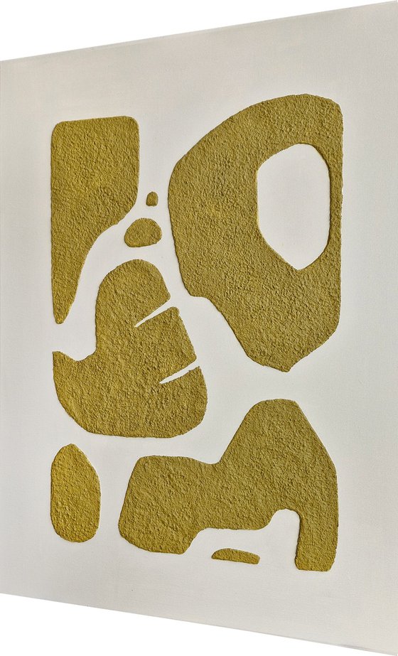 "Bay 6" Tan textured abstract art