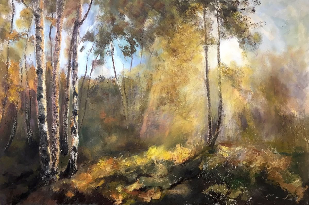 Morning in the forest (120x80cm) Realism Landscape Painting by Leo Khomich