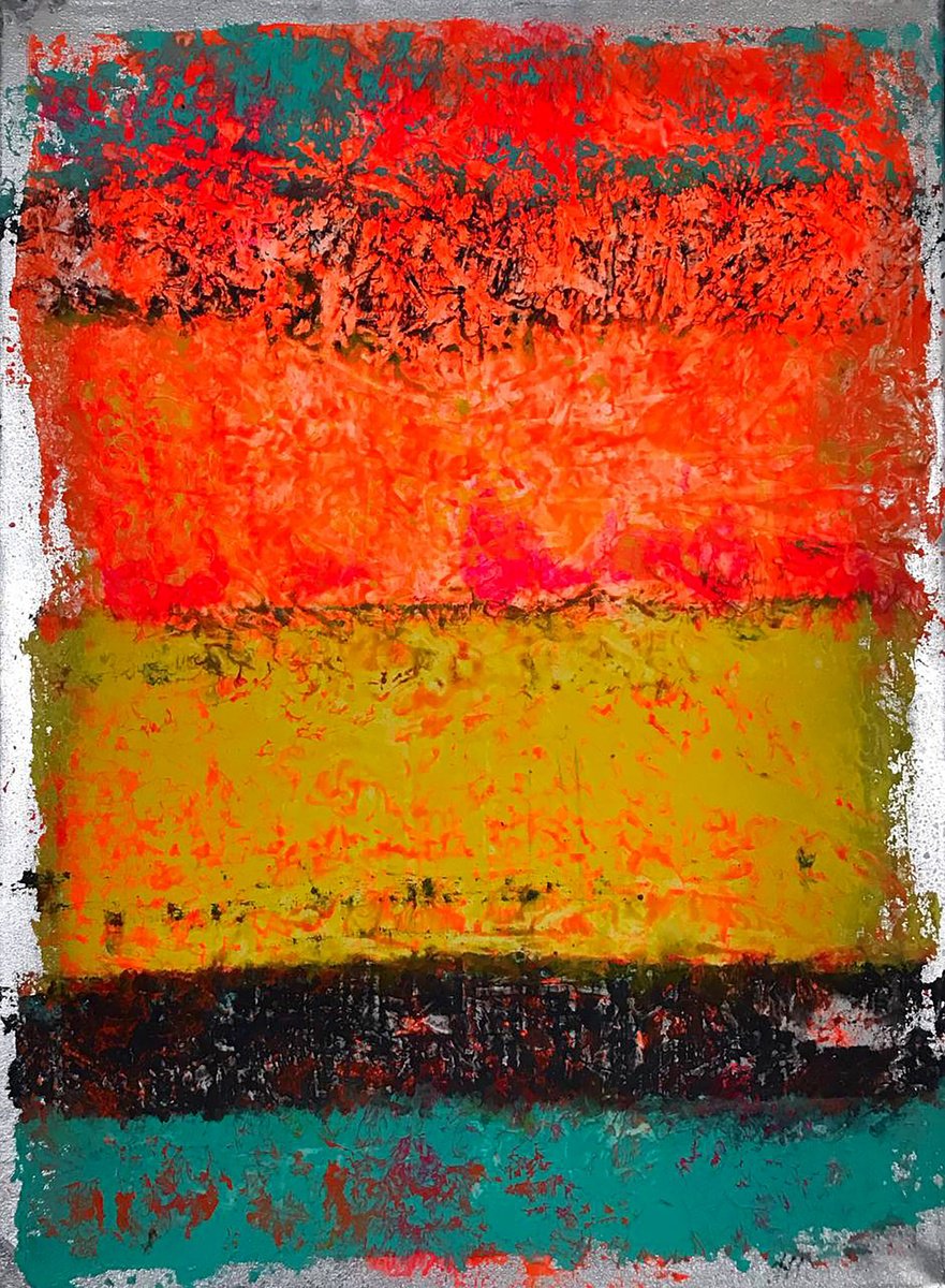 Impressionistic Abstract Acrylic Painting By Olga Melezhik, 20 X 28", A Treat For My Eyes, Original Artwork