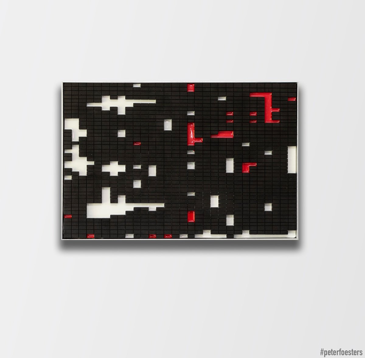 Geometric Abstract Painting By Peter Foesters, 26 X 18", Fragments, Original Artwork