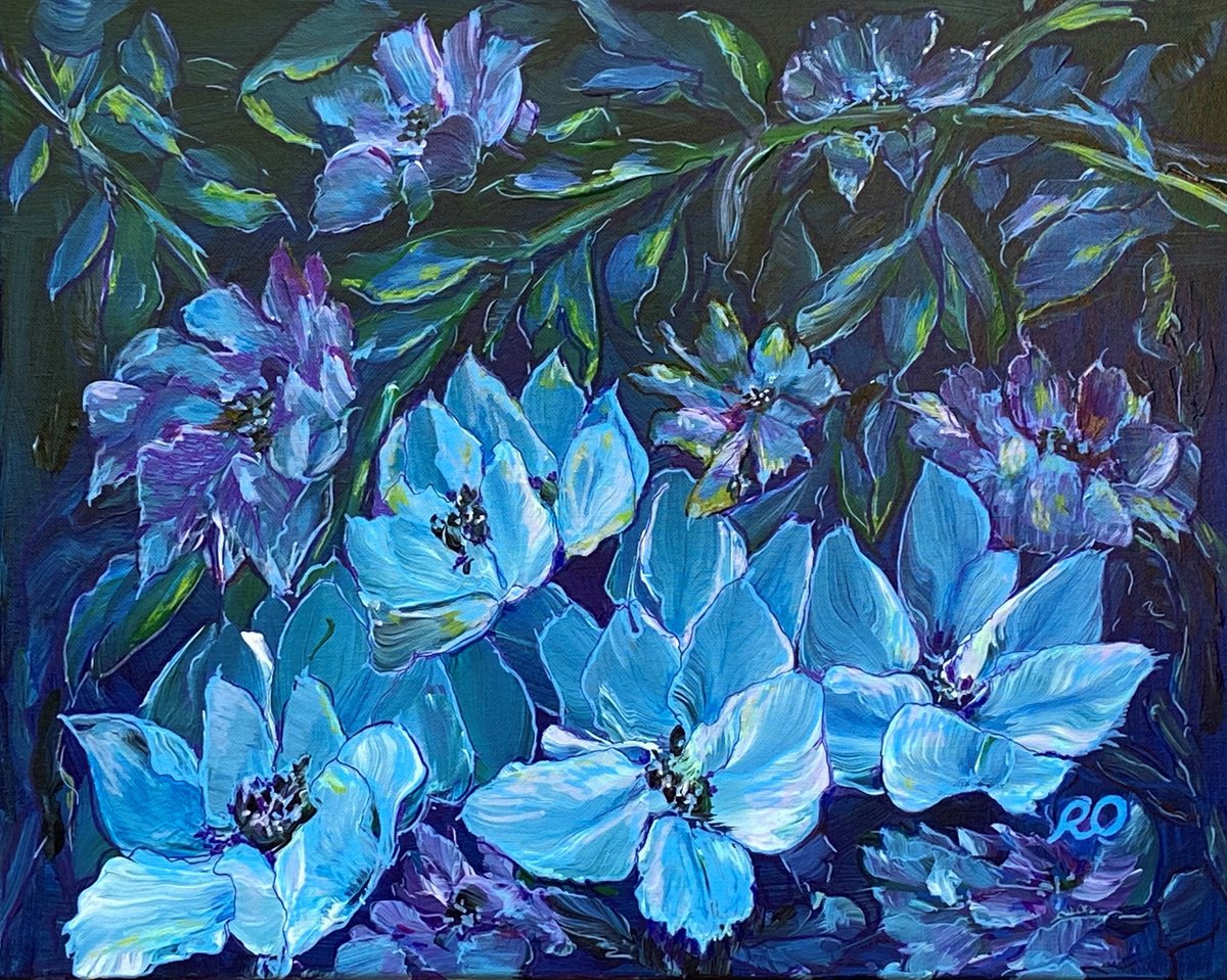  Night Flowers By Olga Rokhmanyuk | Roartus, 20 X 16, Artwork For Sale On Artfinder