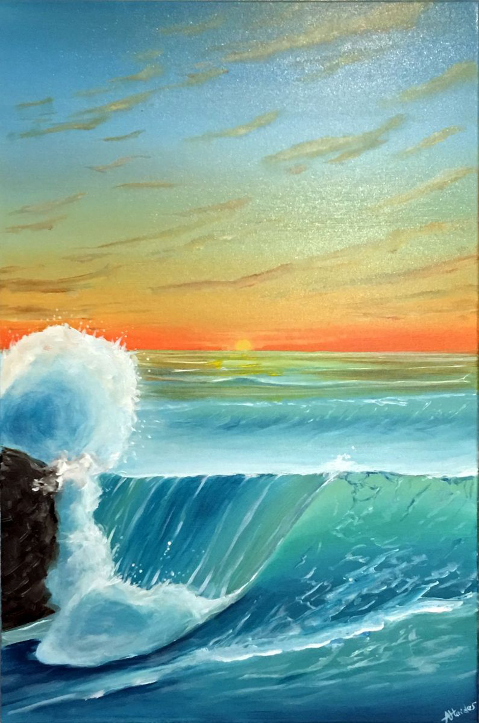 Crashing Waves Acrylic Painting By Aisha Haider Artfinder For full video and dvd painting tutorial watching this short video on how to paint waves at the end of the blog will help you get inspired and get started. artfinder