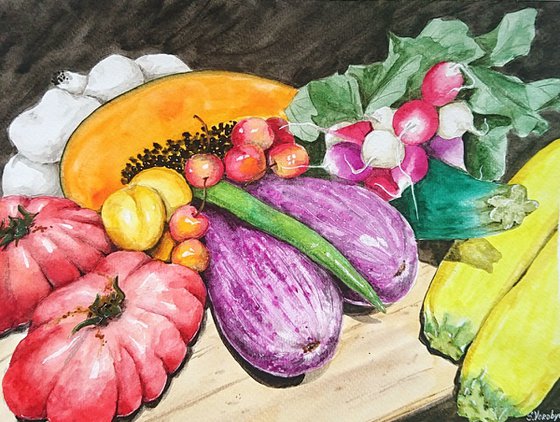Still life with vegetables