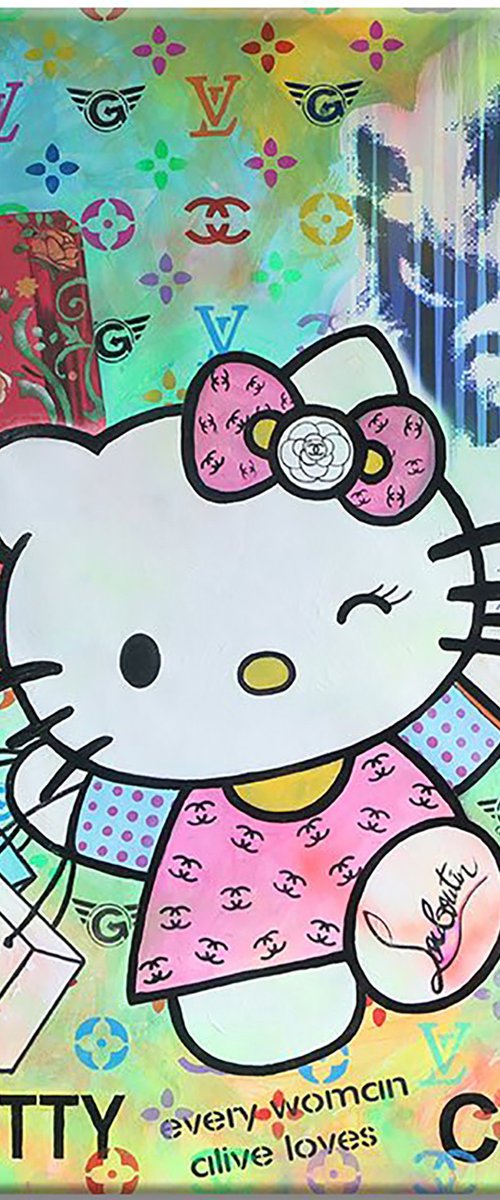 Hello Kitty Chanel -  Paper - Giclee print by Gardani Art