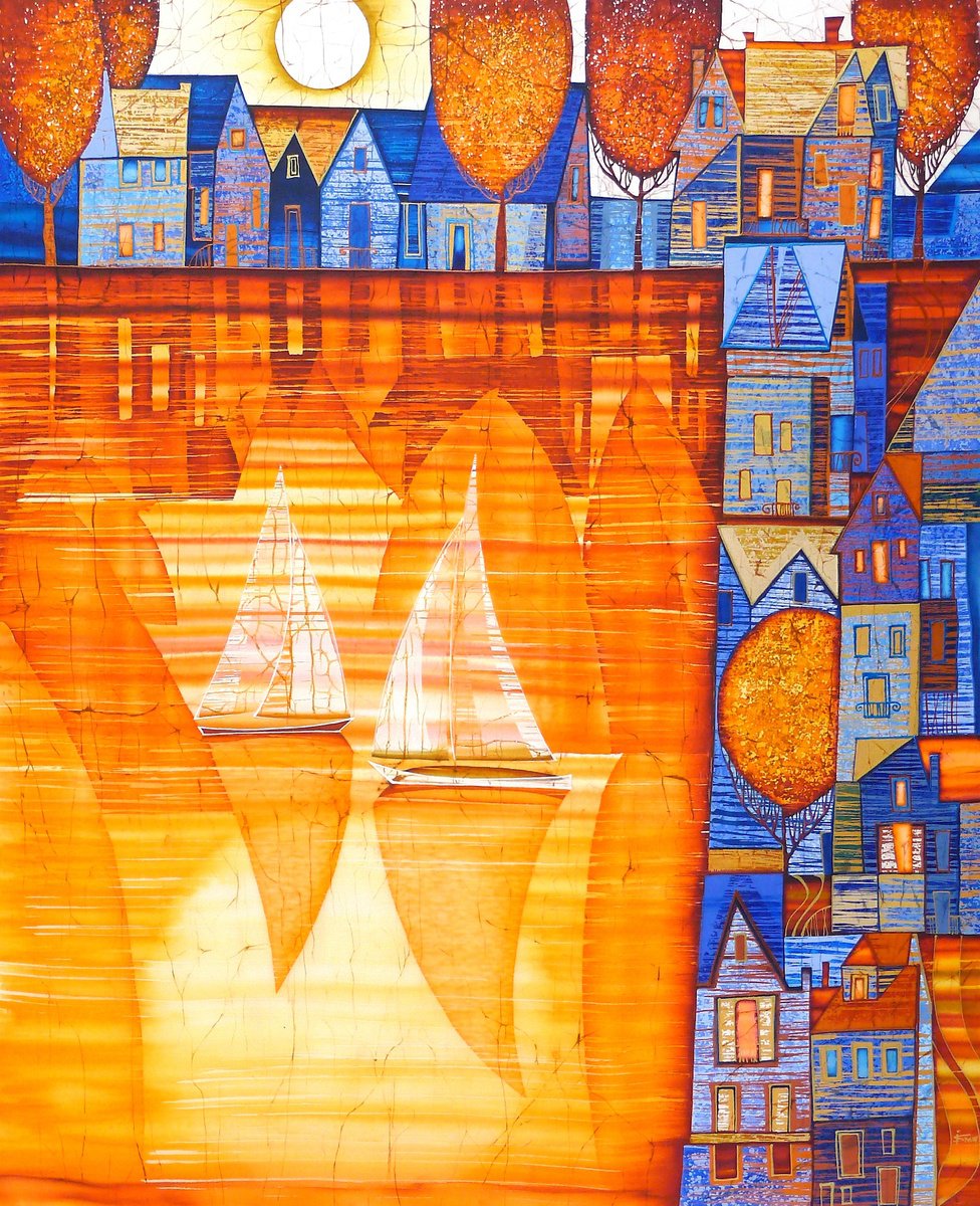 Organic Landscape Acrylic Painting By Julia Ismambetova, 25 X 31", Duet, Original Artwork