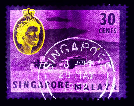 Singapore Vinyl Collection '30 cents QEII Oil Tanker (Purple)'