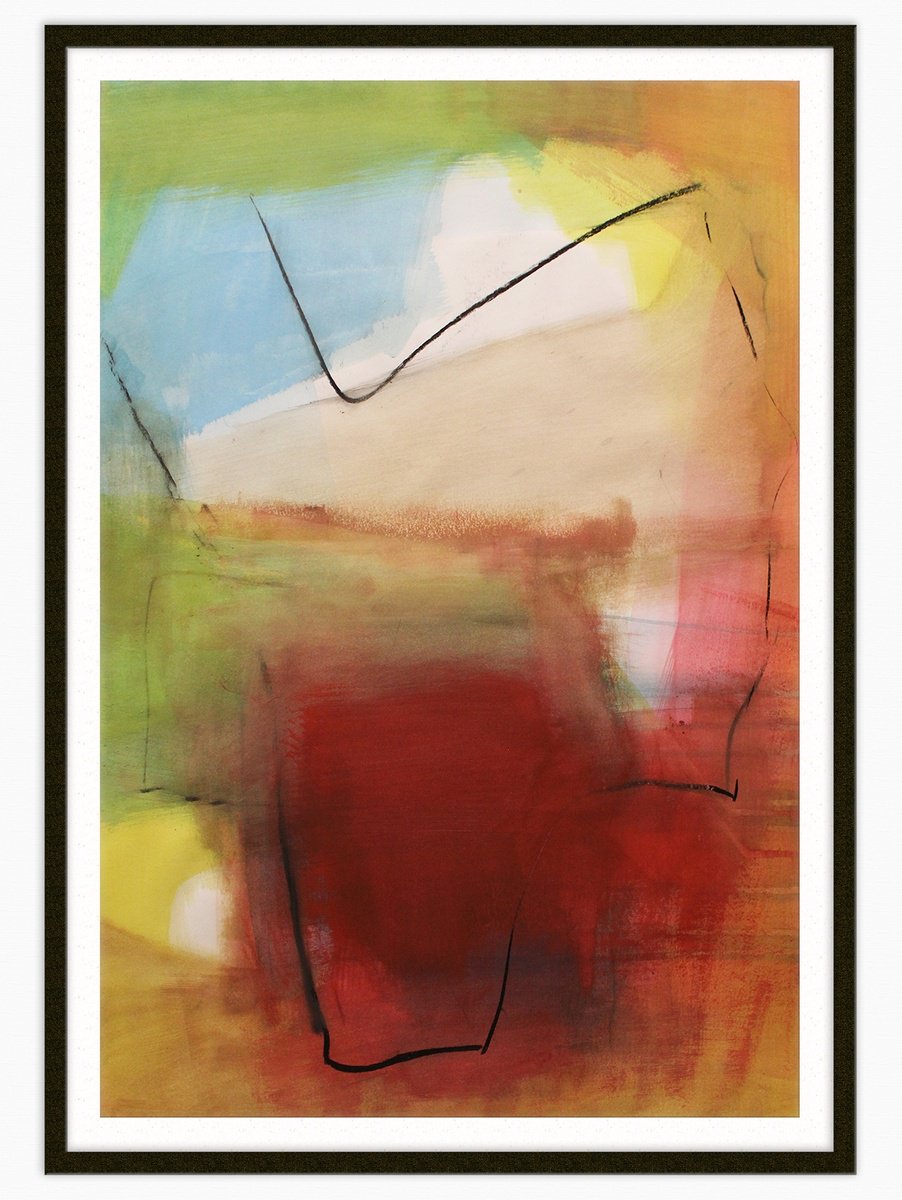 Abstract Painting By T Kyomu, 28 X 39", Big Something, Original Artwork