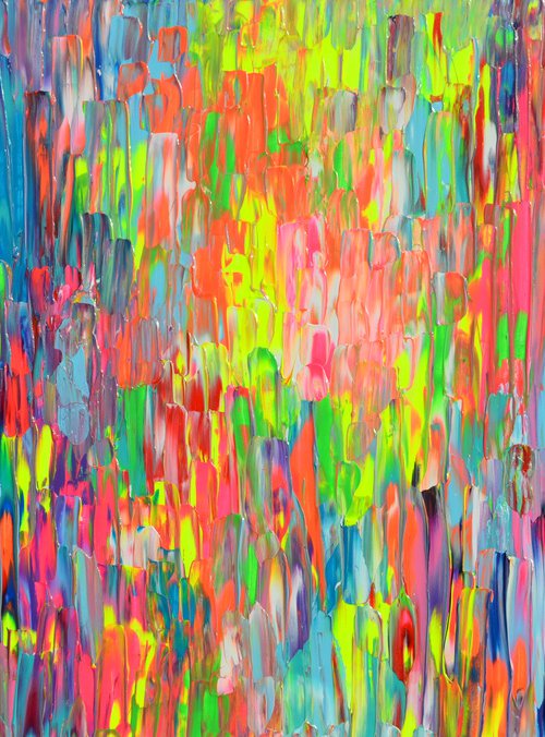 55x31.5'' Large Ready to Hang Colourful Modern Abstract Painting - XXXL Happy Gypsy Dance 6 by Soos Tiberiu