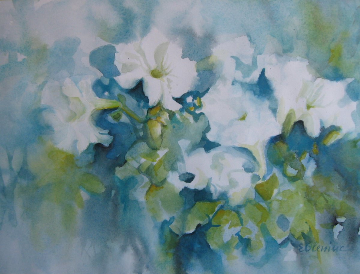 Impressionistic Botanical Watercolour By Elena Oleniuc, 17 X 13, Inflorescence, Original Artwork